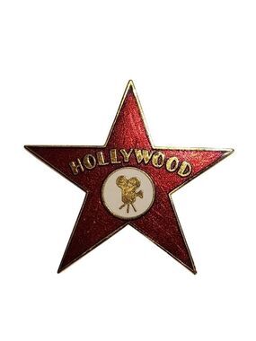 Pinnacle Designs Hollywood Walk Of Fame Star Pin 1.5" Red Star